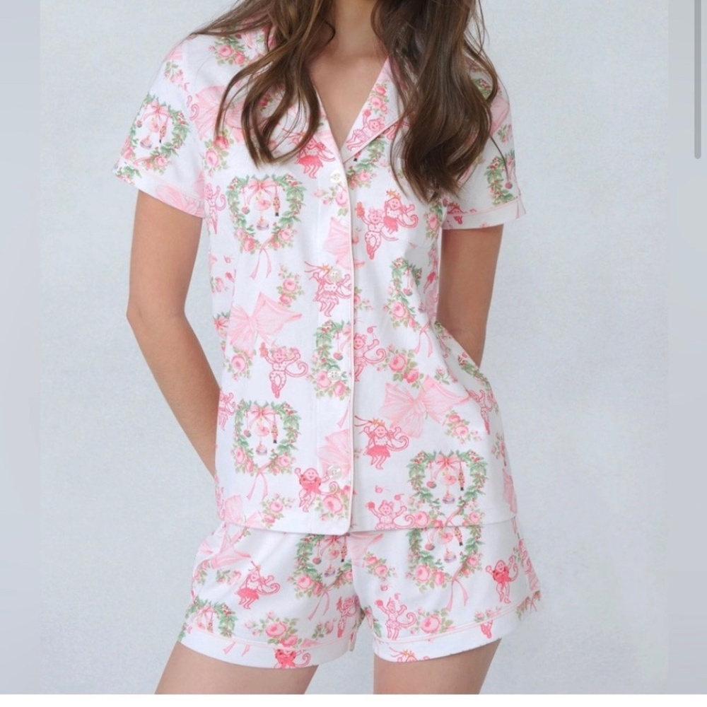 Roller Rabbit Love Shack Fancy Pink Holiday Polo Set